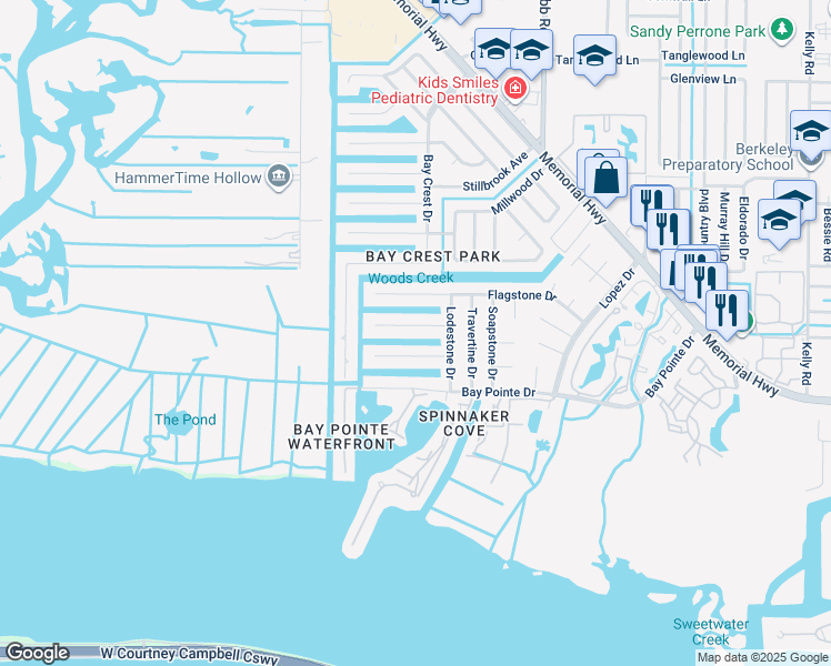 map of restaurants, bars, coffee shops, grocery stores, and more near 8706 Cobblestone Drive in Tampa