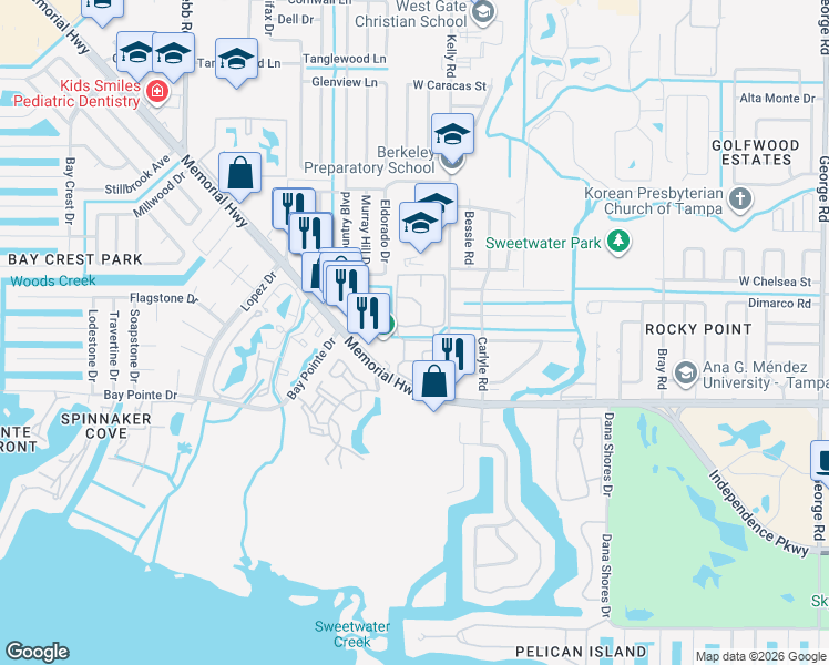 map of restaurants, bars, coffee shops, grocery stores, and more near 5706 Diodora Way in Town 'n' Country