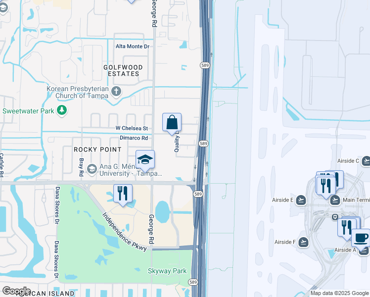 map of restaurants, bars, coffee shops, grocery stores, and more near 6015 Jarvis Street in Tampa