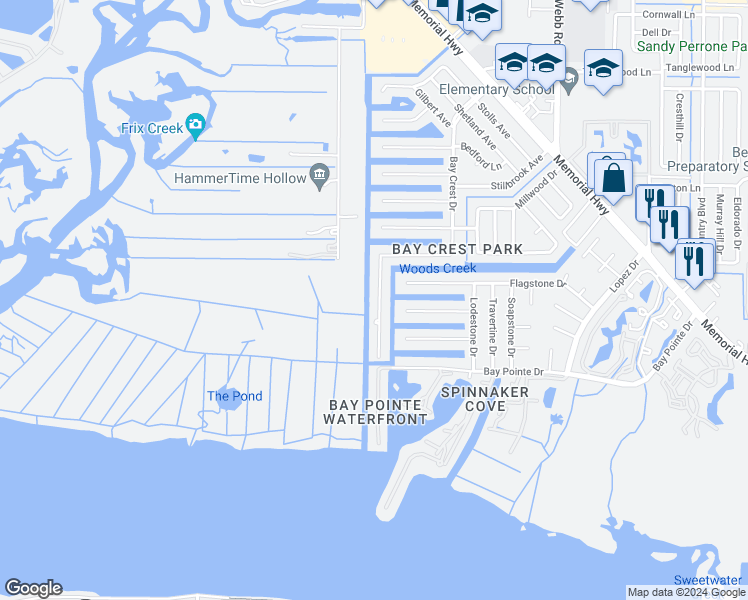 map of restaurants, bars, coffee shops, grocery stores, and more near 4627 Bay Crest Drive in Tampa