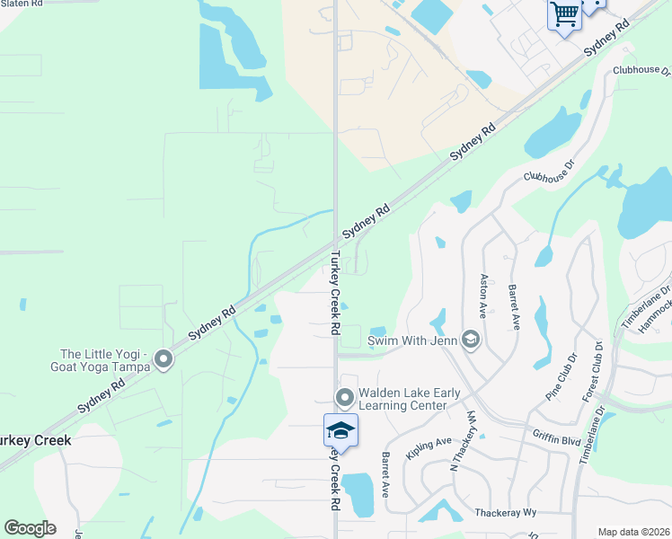 map of restaurants, bars, coffee shops, grocery stores, and more near 2502 Turkey Creek Road in Plant City