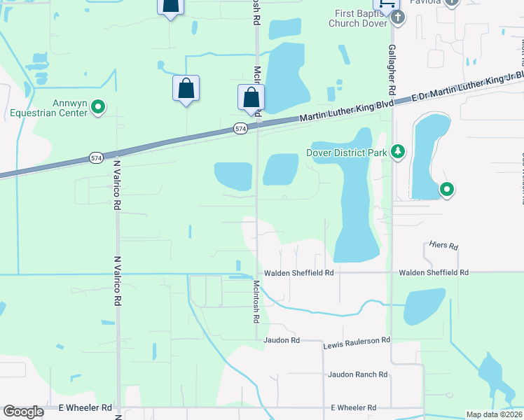 map of restaurants, bars, coffee shops, grocery stores, and more near 2641 McIntosh Road in Dover