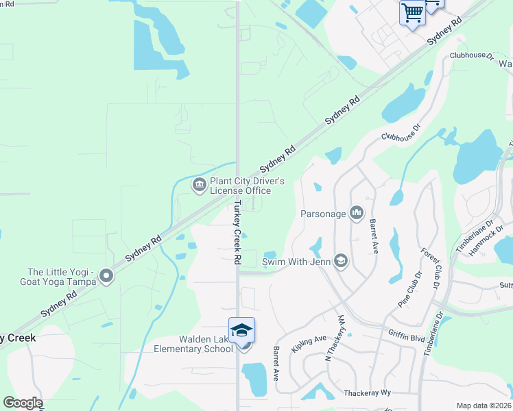 map of restaurants, bars, coffee shops, grocery stores, and more near 2502 Turkey Creek Road in Plant City