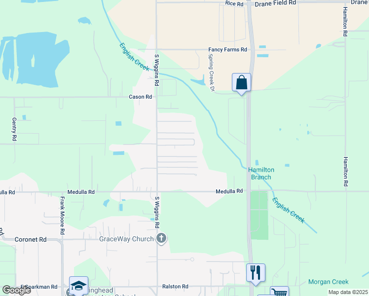 map of restaurants, bars, coffee shops, grocery stores, and more near 3419 Wiggins Acres Lane in Plant City