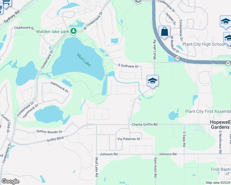 map of restaurants, bars, coffee shops, grocery stores, and more near 1806 Hitching Post Place in Plant City