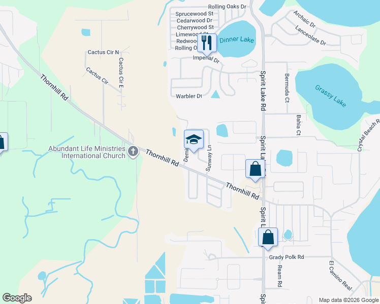 map of restaurants, bars, coffee shops, grocery stores, and more near 922 Deming Dr in Winter Haven