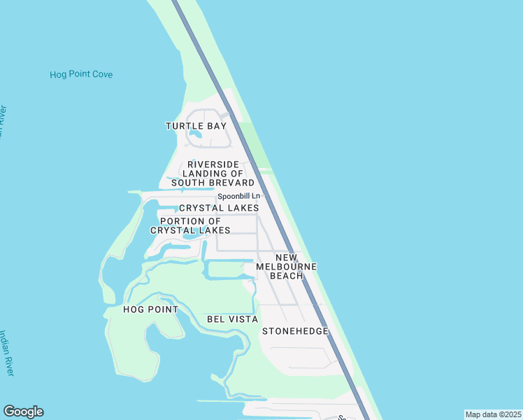 map of restaurants, bars, coffee shops, grocery stores, and more near 5025 Malabar Boulevard in Melbourne Beach