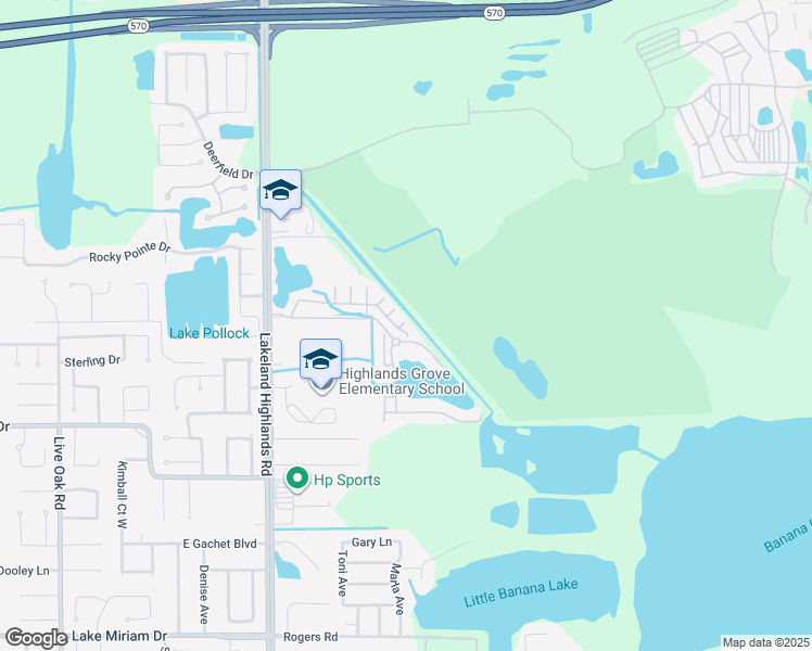 map of restaurants, bars, coffee shops, grocery stores, and more near 2146 Winterset Drive in Lakeland