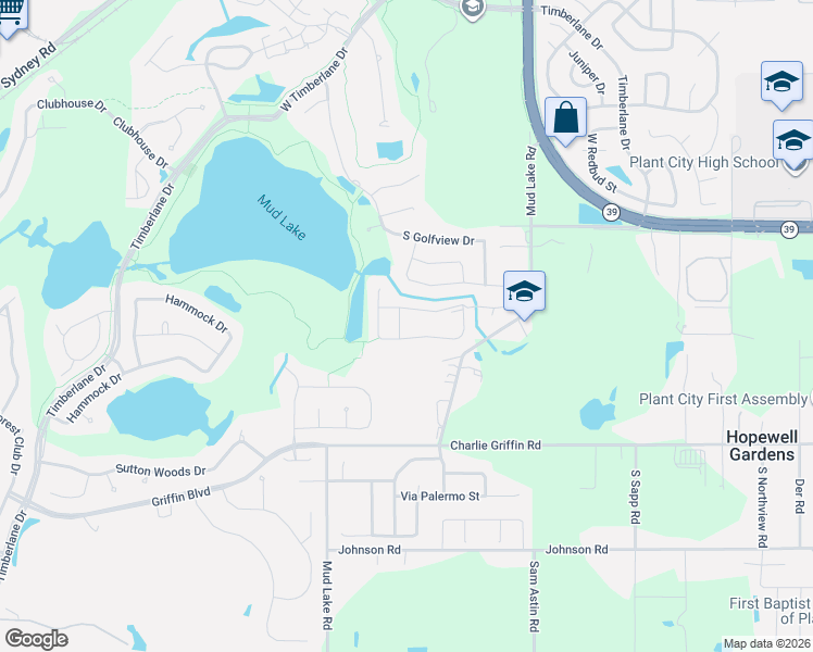 map of restaurants, bars, coffee shops, grocery stores, and more near 1806 Hitching Post Place in Plant City