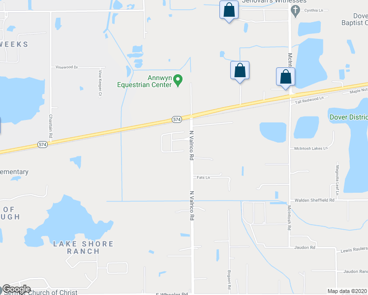 map of restaurants, bars, coffee shops, grocery stores, and more near 1405 Marsh Wood Drive in Seffner