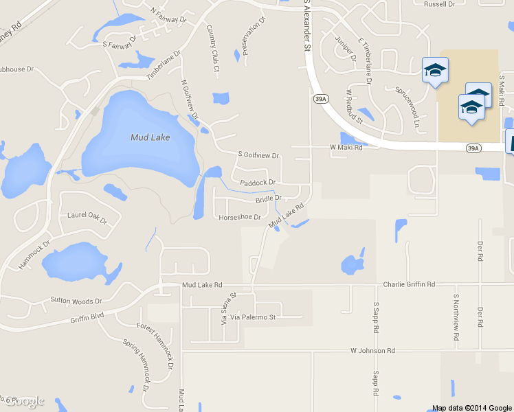 map of restaurants, bars, coffee shops, grocery stores, and more near 2617 Bridle Drive in Plant City