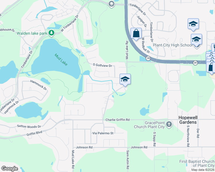 map of restaurants, bars, coffee shops, grocery stores, and more near 1702 Horseshoe Drive in Plant City