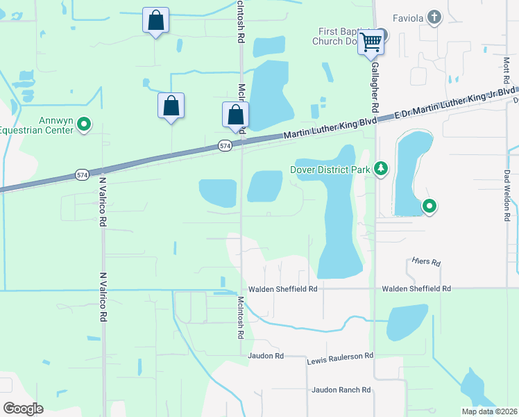 map of restaurants, bars, coffee shops, grocery stores, and more near 13006 McIntosh Road in Dover