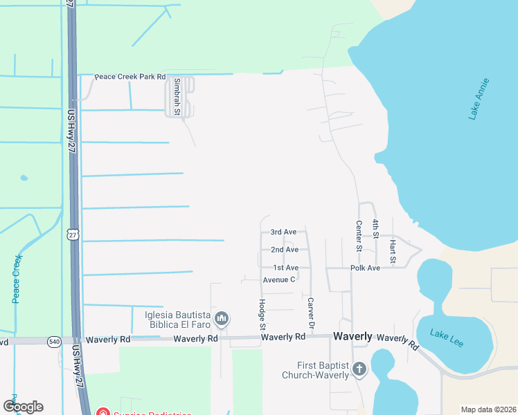 map of restaurants, bars, coffee shops, grocery stores, and more near 716 3rd Avenue in Waverly