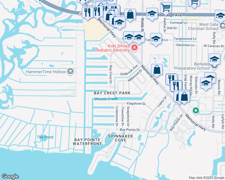 map of restaurants, bars, coffee shops, grocery stores, and more near 4707 Bay Crest Dr in Tampa