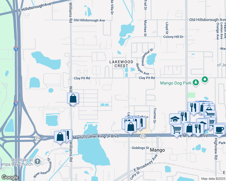 map of restaurants, bars, coffee shops, grocery stores, and more near 4603 Limerick Drive in Tampa