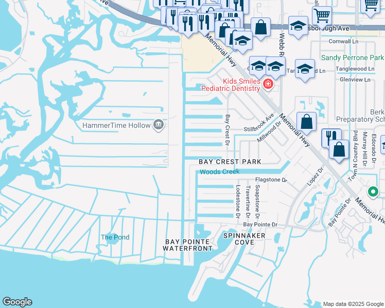 map of restaurants, bars, coffee shops, grocery stores, and more near 8724 Bay Crest Lane in Tampa