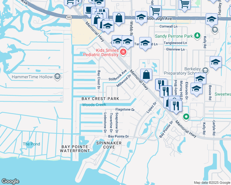 map of restaurants, bars, coffee shops, grocery stores, and more near 4804 Arrowwood Drive in Tampa