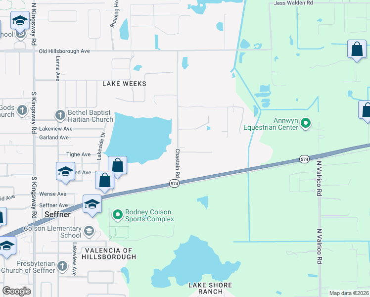 map of restaurants, bars, coffee shops, grocery stores, and more near 812 Chastain Road in Seffner