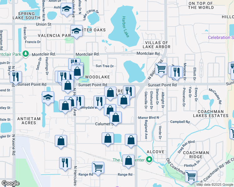 map of restaurants, bars, coffee shops, grocery stores, and more near in Clearwater