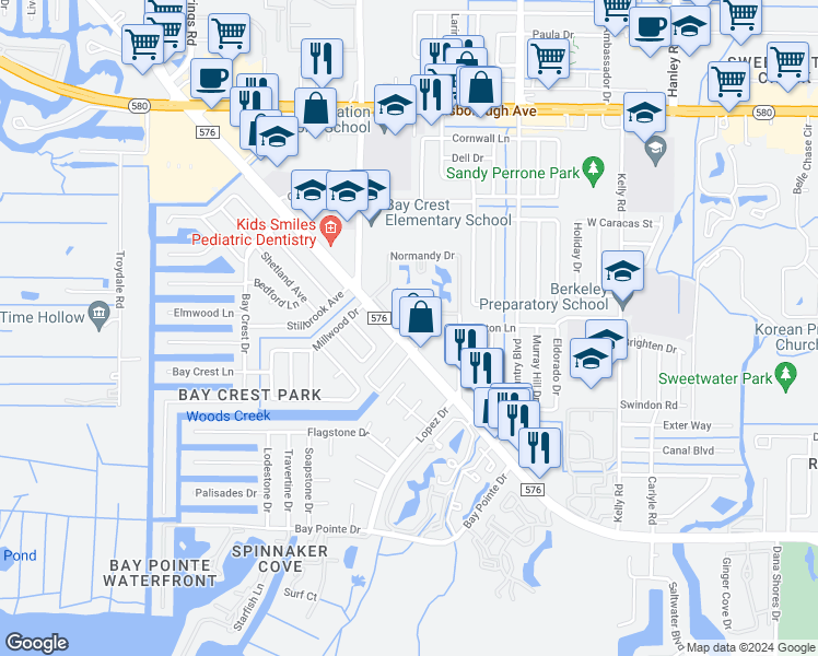 map of restaurants, bars, coffee shops, grocery stores, and more near 6119 Memorial Highway in Tampa