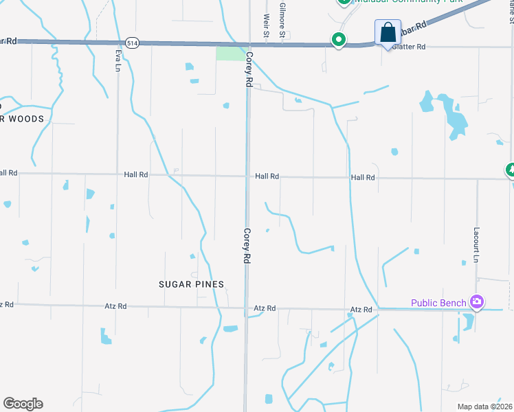map of restaurants, bars, coffee shops, grocery stores, and more near 2225 Corey Road in Malabar