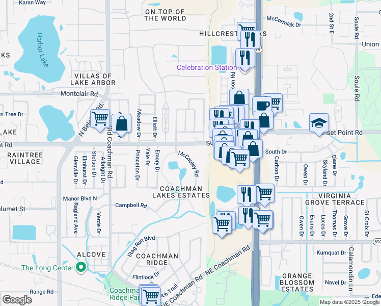map of restaurants, bars, coffee shops, grocery stores, and more near 1871 McCauley Road in Clearwater