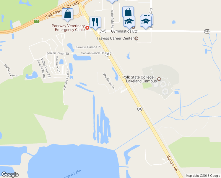 map of restaurants, bars, coffee shops, grocery stores, and more near 4011 Winding Vine Drive in Lakeland