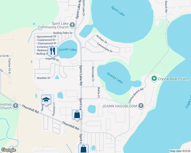 map of restaurants, bars, coffee shops, grocery stores, and more near 130 Bermuda Court in Winter Haven
