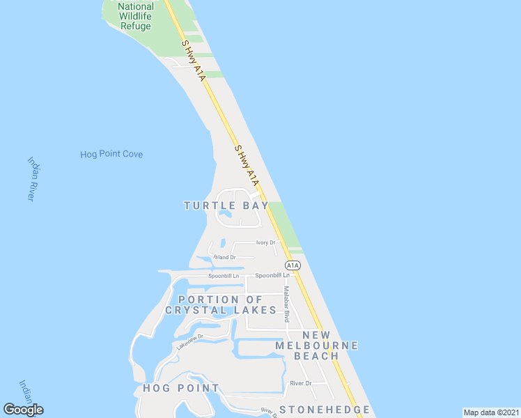 map of restaurants, bars, coffee shops, grocery stores, and more near 205 Loggerhead Drive in Melbourne Beach