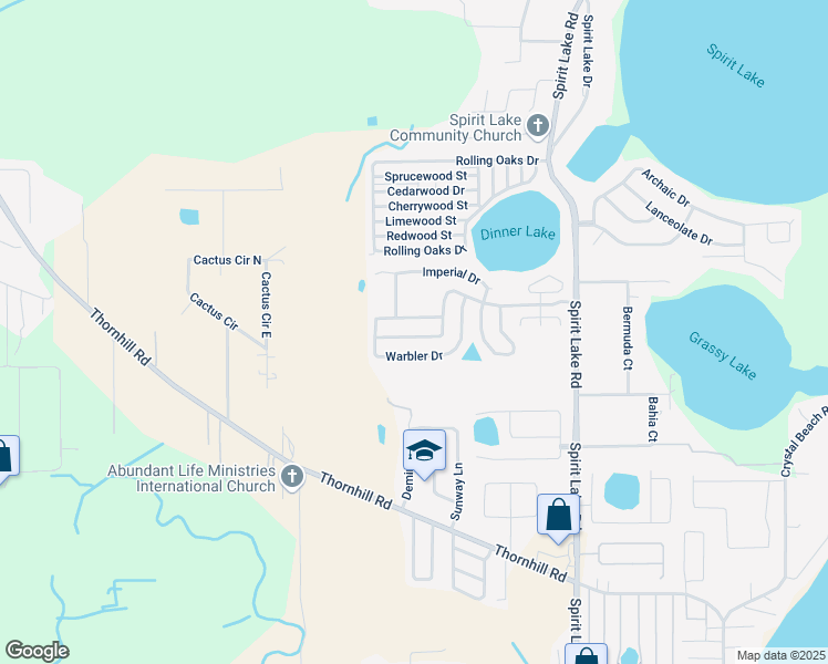 map of restaurants, bars, coffee shops, grocery stores, and more near 3659 Queens Cove Boulevard in Winter Haven