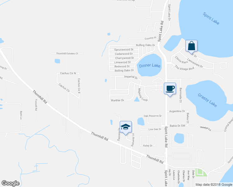map of restaurants, bars, coffee shops, grocery stores, and more near 3665 Queens Cove Boulevard in Winter Haven