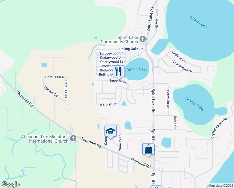 map of restaurants, bars, coffee shops, grocery stores, and more near 3640 Queens Cove Boulevard in Winter Haven