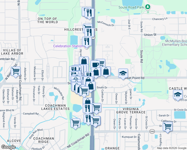 map of restaurants, bars, coffee shops, grocery stores, and more near 24103 U.S. 19 in Clearwater