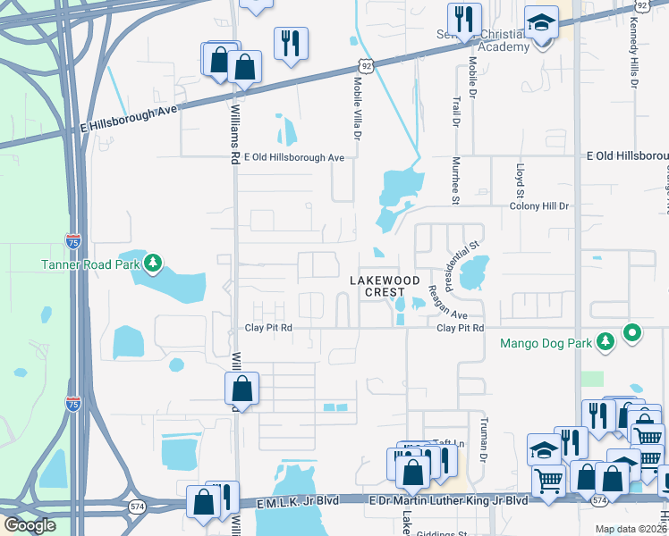 map of restaurants, bars, coffee shops, grocery stores, and more near 5233 Sylvester Loop in Tampa
