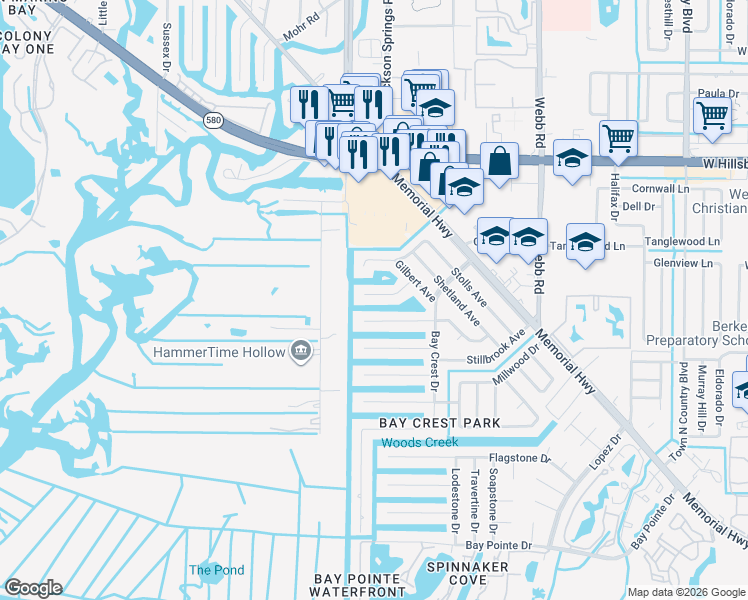 map of restaurants, bars, coffee shops, grocery stores, and more near 8718 Tahiti Lane in Tampa