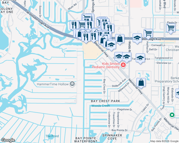 map of restaurants, bars, coffee shops, grocery stores, and more near 8720 Tahiti Lane in Tampa