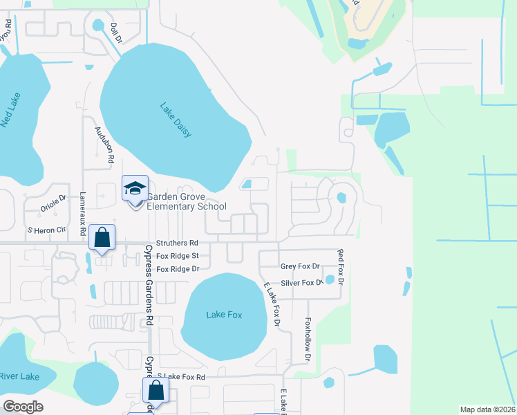 map of restaurants, bars, coffee shops, grocery stores, and more near 365 Lake Daisy Circle in Winter Haven