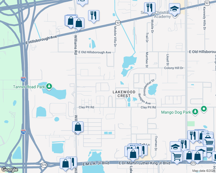 map of restaurants, bars, coffee shops, grocery stores, and more near 5225 Sylvester Loop in Tampa