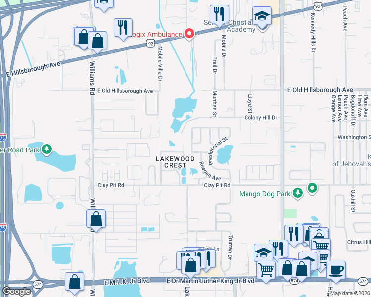 map of restaurants, bars, coffee shops, grocery stores, and more near 11022 Connacht Way in Tampa