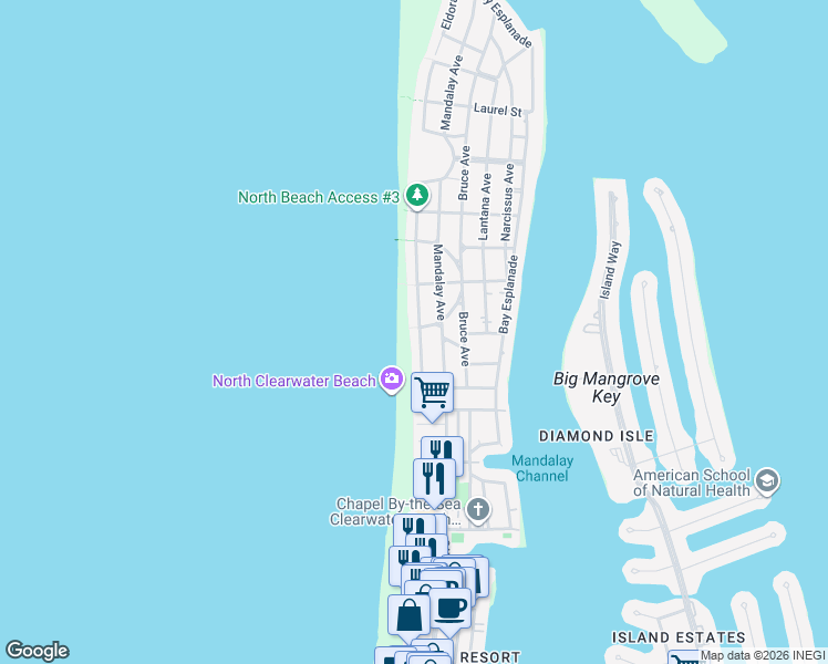 map of restaurants, bars, coffee shops, grocery stores, and more near 750 Eldorado Avenue in Clearwater