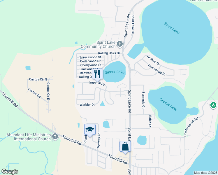 map of restaurants, bars, coffee shops, grocery stores, and more near 3702 Imperial Drive in Winter Haven