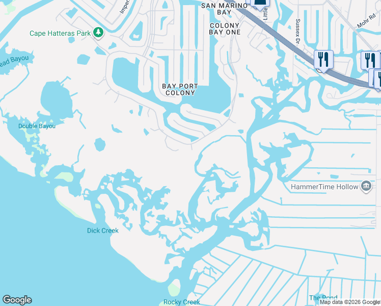 map of restaurants, bars, coffee shops, grocery stores, and more near 9802 Mako Court in Tampa