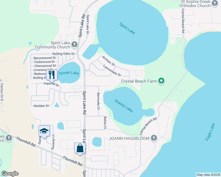 map of restaurants, bars, coffee shops, grocery stores, and more near 124 Pangola Drive in Winter Haven
