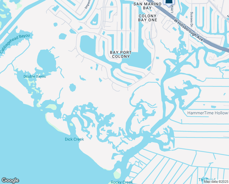 map of restaurants, bars, coffee shops, grocery stores, and more near 9910 Chris Craft Court in Tampa