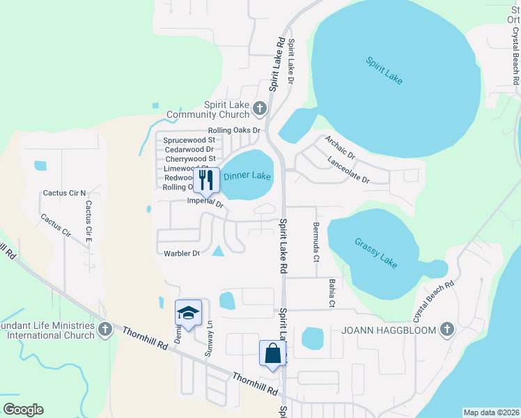 map of restaurants, bars, coffee shops, grocery stores, and more near 3339 Queens Cove Loop in Winter Haven