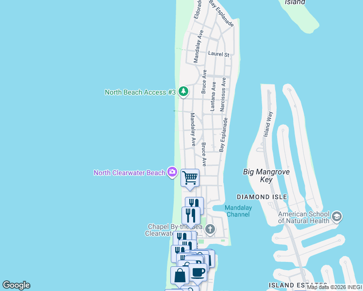 map of restaurants, bars, coffee shops, grocery stores, and more near 750 Eldorado Avenue in Clearwater