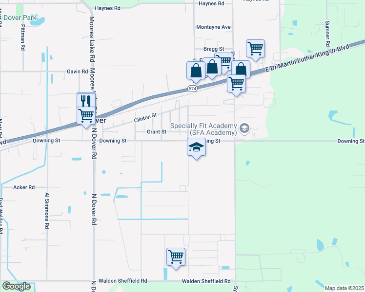 map of restaurants, bars, coffee shops, grocery stores, and more near 3010 Nelson Avenue in Dover