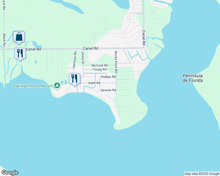 map of restaurants, bars, coffee shops, grocery stores, and more near 3912 Adell Road in Lake Wales