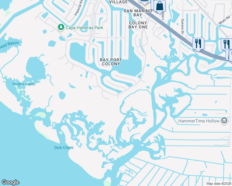 map of restaurants, bars, coffee shops, grocery stores, and more near 5512 East Longboat Boulevard in Tampa